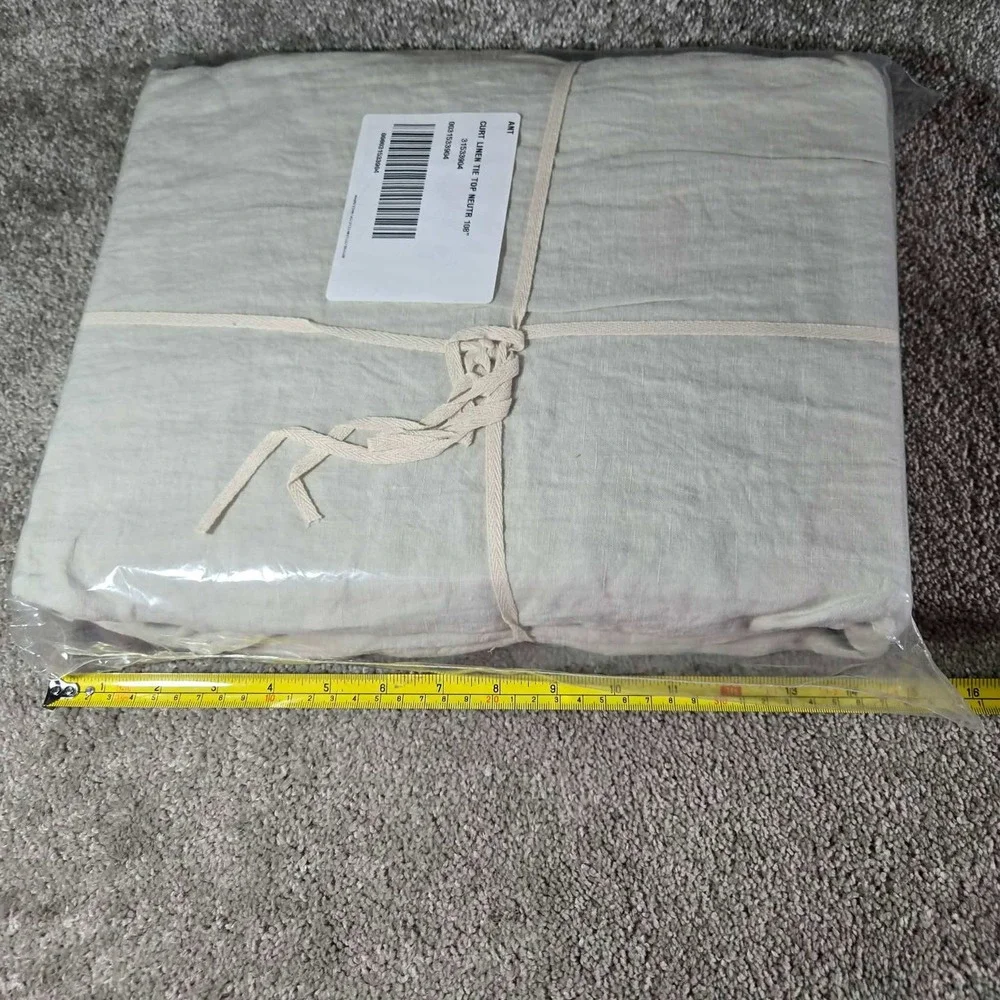 Anthropologie Linen Tie Top Curtain Neutral 108